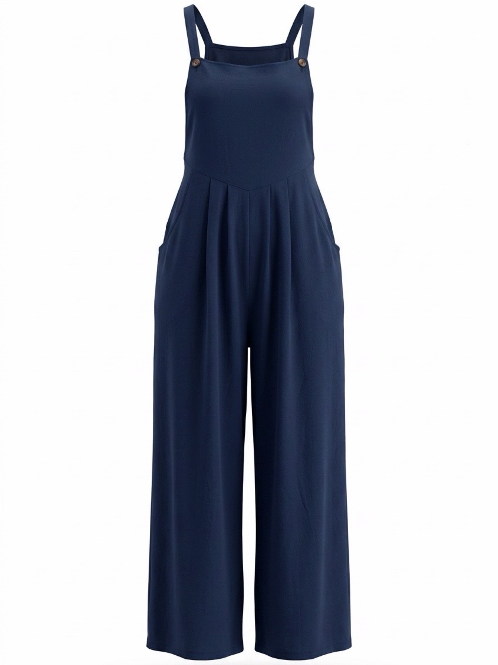 Navy Blue Lightweight Wide Leg Overalls 5XL Adjustable Straps